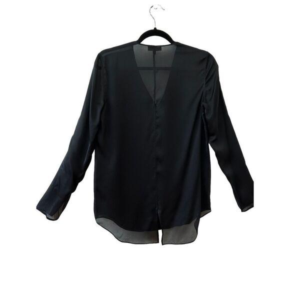 Rag & Bone Silk Pullover V-Neck Semi-Sheer Blouse Women’s Black Size XS - Picture 1 of 8